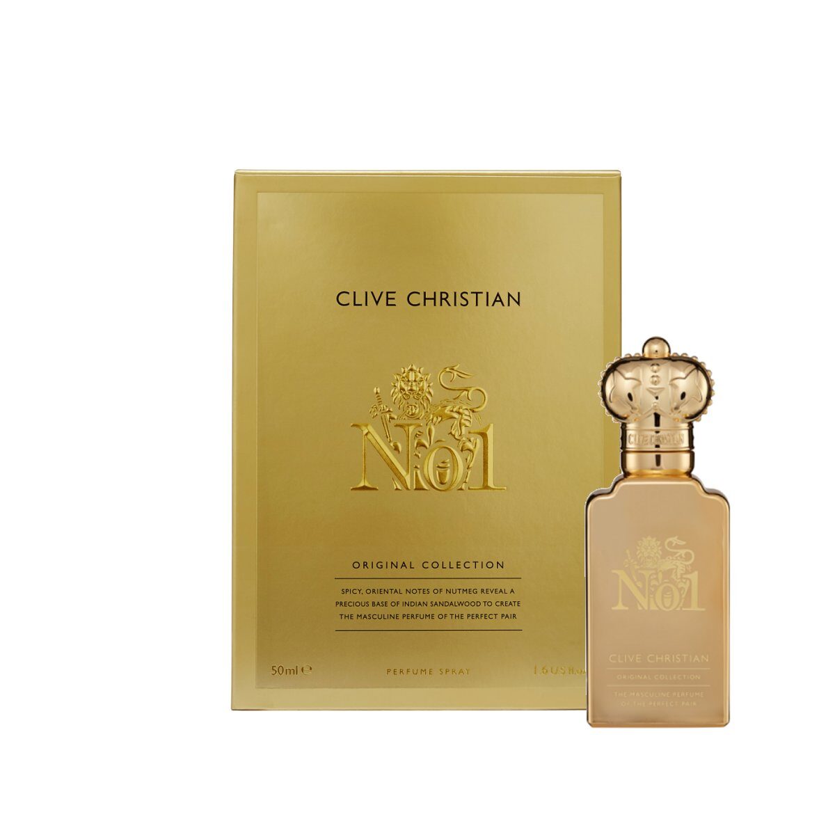 Clive Christian Original Collection No 1 Masculine Perfume 50 Ml   Compressed Clive Original No 1 Masculine 50ml Bottle And Box 